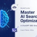 ChatGPT AI search optimization featured image with brain icon, search magnifying glass, and text "Master AI Search Optimization - ChatGPT SEO Strategy Guide