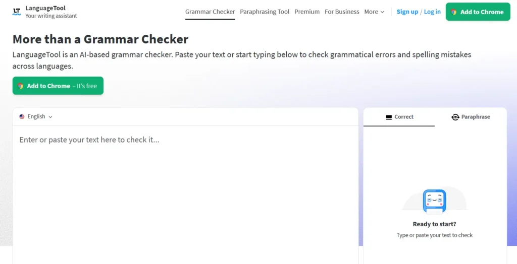 languagetool ai landing page 