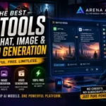 Cinematic futuristic banner showcasing the best AI tools for chat, image, and video generation with a glowing AI interface, comparison of models, and bold headline text.